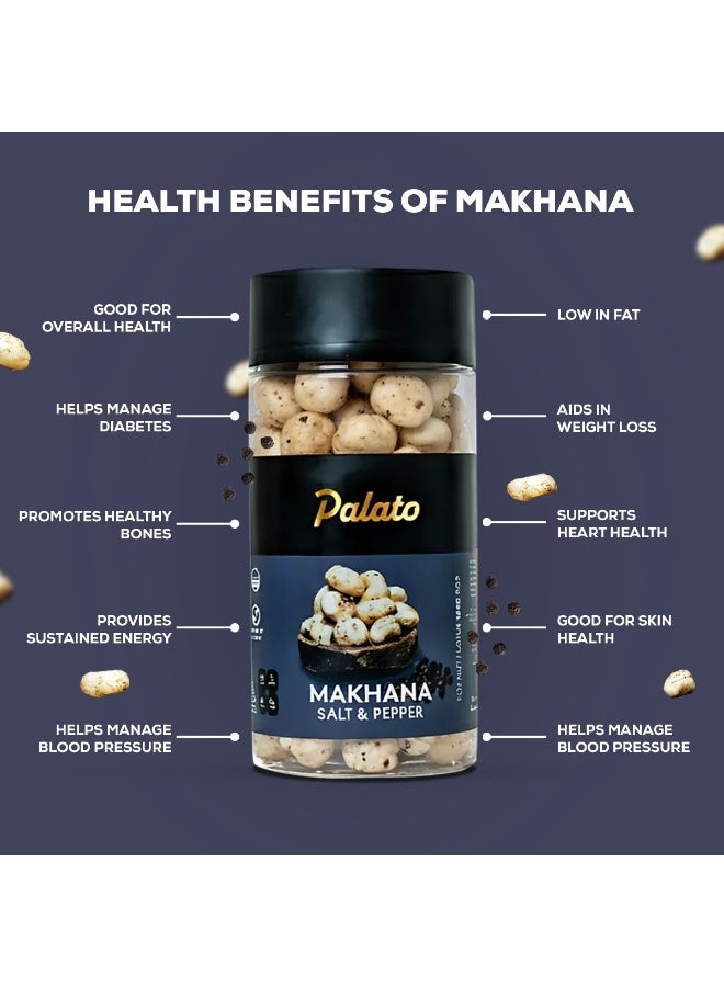 Palato Premium Gourmet Jumbo Size Makhana (Foxnut) Salt & Pepper - Image 2